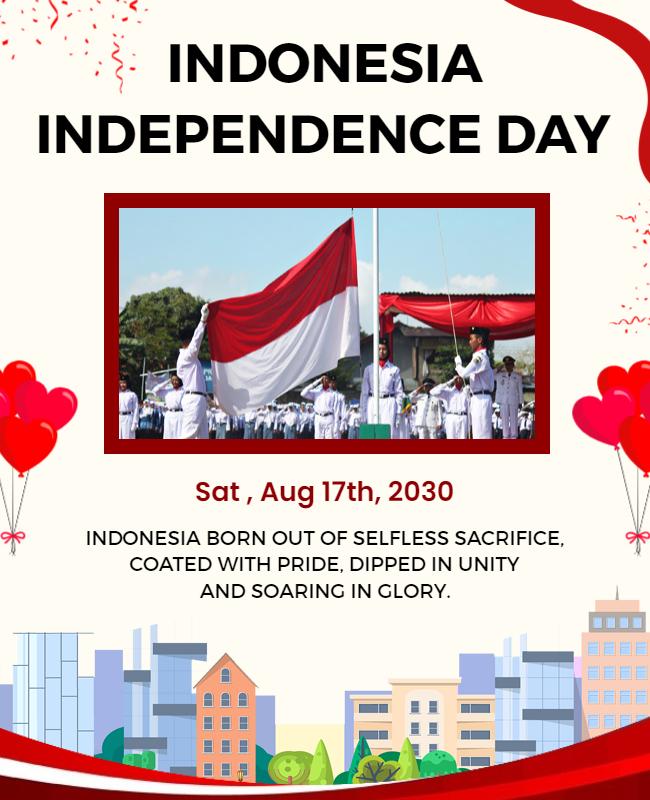 Indonesia Independence Day Celebration Flyer Template