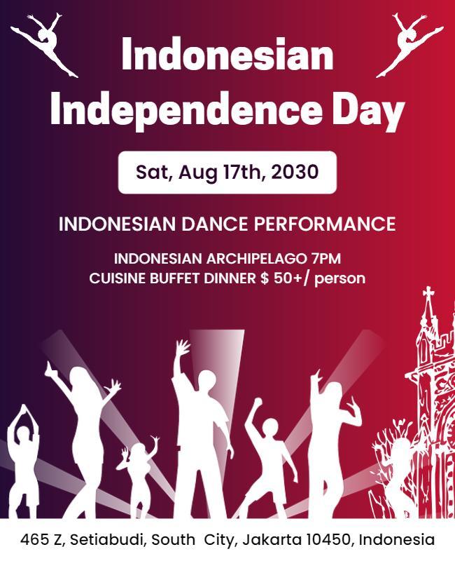 Indonesian Independence Day Celebration Flyer Template