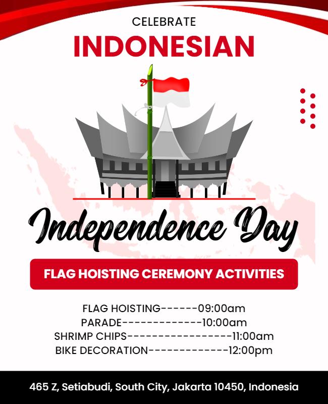 Indonesian Independence Day Celebration Flyer Template