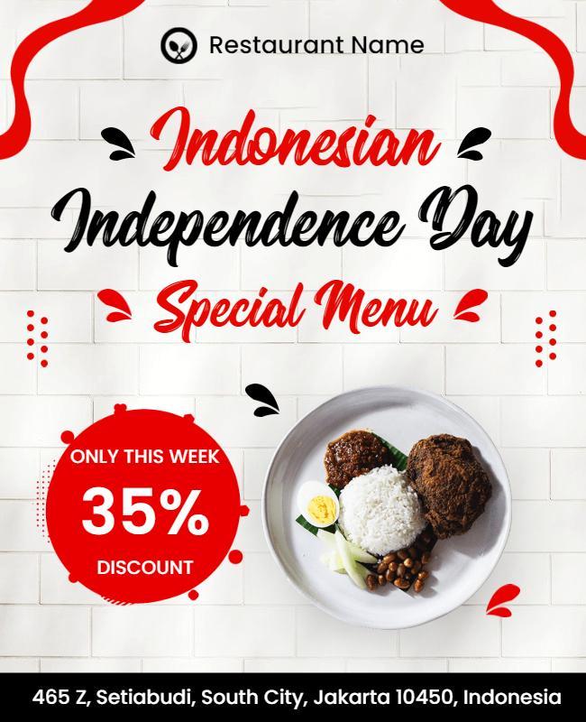 Indonesian Independence Day Special Menu Flyer Template