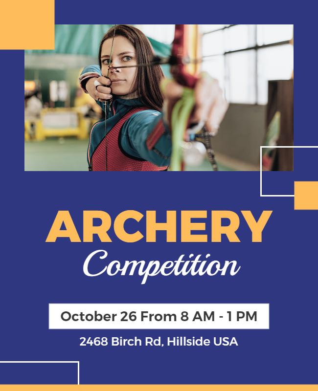 Indoor Archery Competition Event Flyer Template