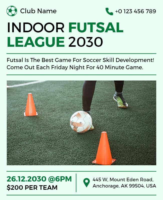 Indoor Futsal League Event Flyer Template