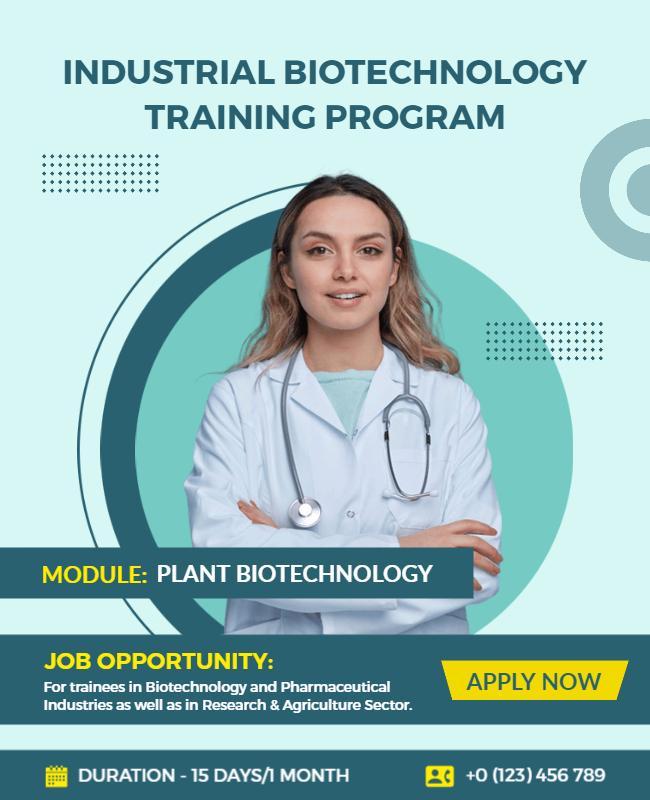 Industrial Biotechnology Training Program Flyer Template