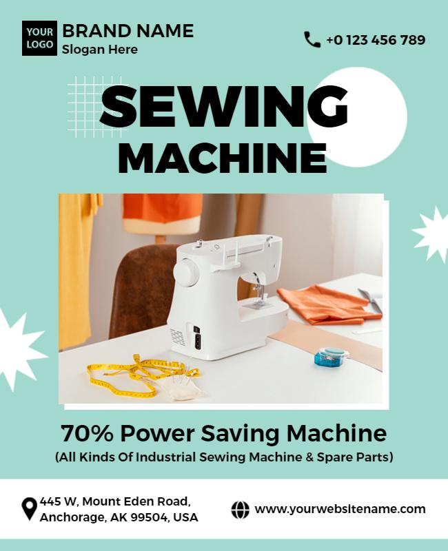 Industrial Sewing Machine Promotional Flyer Template