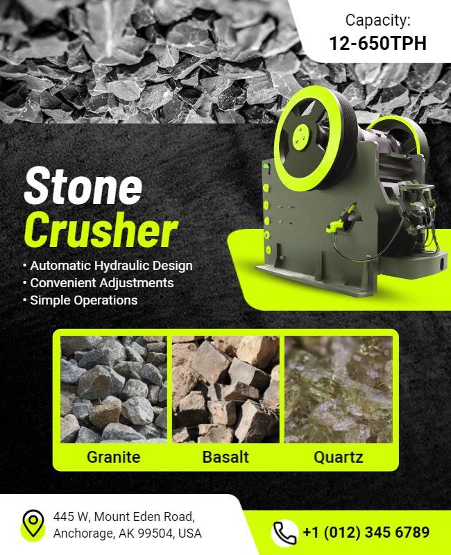 Industrial Stone Crushing Equipment Flyer Template