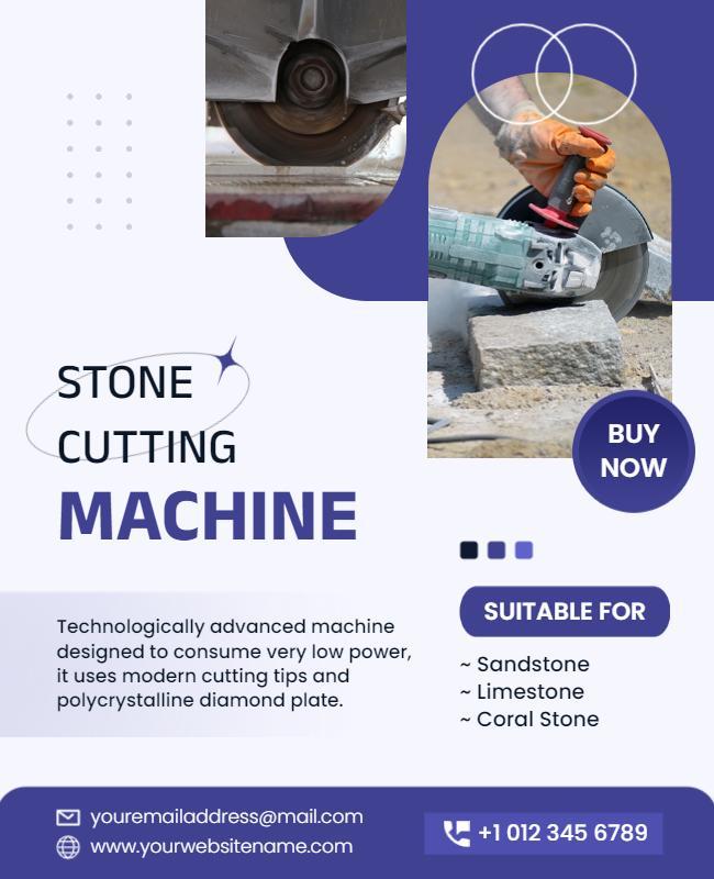 Industrial Stone Cutting Machine Advertisement Flyer Template