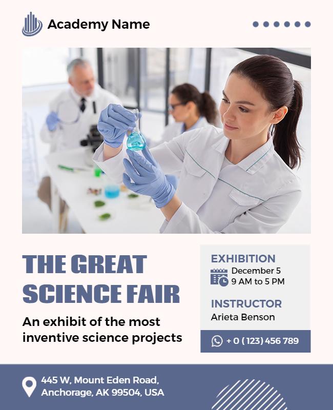 Innovative Science Fair Exhibition Flyer Template