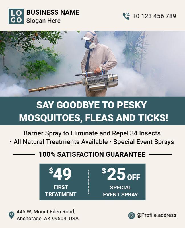 Insect Repellent Service Promotion Flyer Template