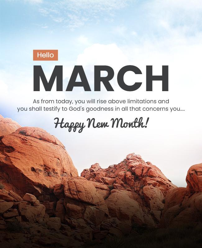 Inspirational New Month Message Flyer Template