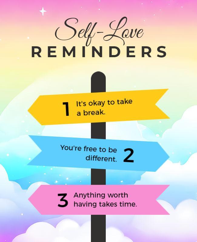 Inspirational Self Love Reminders Flyer Template