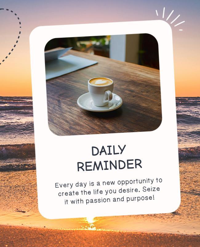 Inspirational Sunrise Coffee Reminder Flyer Template