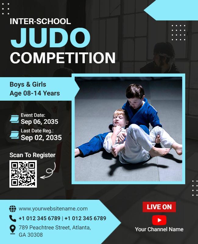 Inter School Judo Competition Event Flyer Template