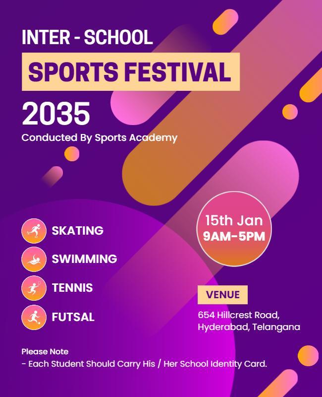 Inter School Sports Festival Event Flyer Template