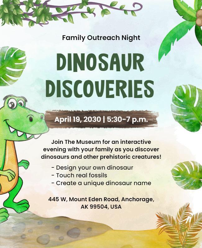 Interactive Dinosaur Family Event Flyer Template