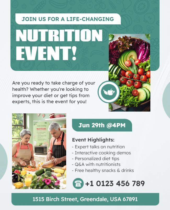 Interactive Nutrition Event Flyer Template