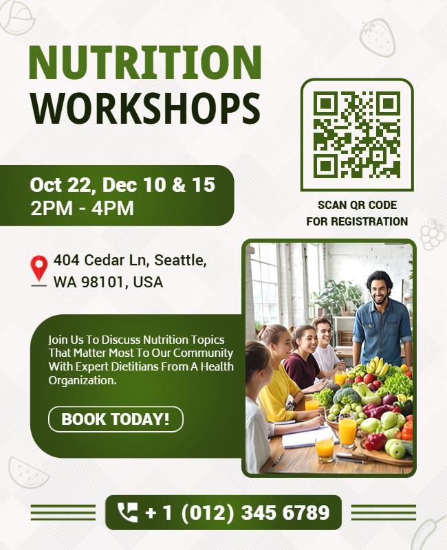 Interactive Nutrition Workshops Flyer Template