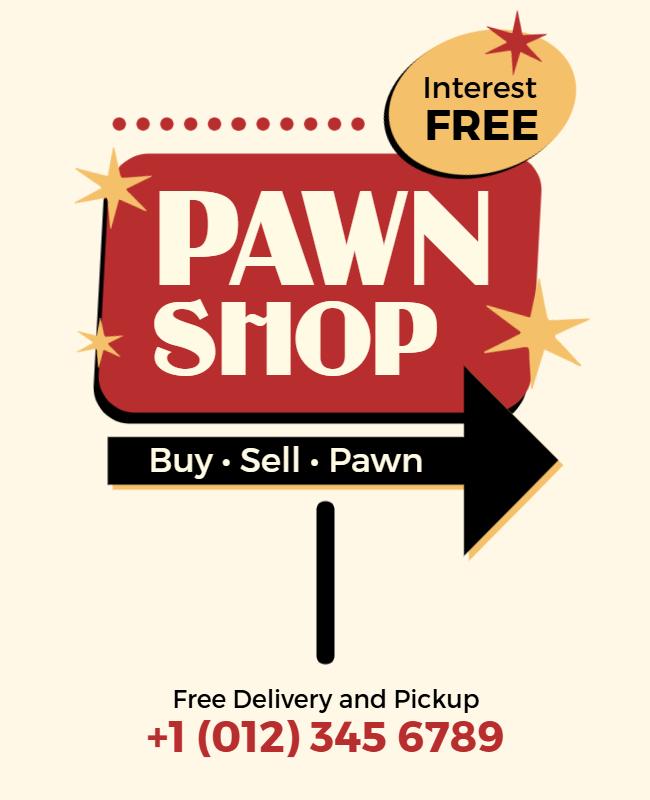 Interest Free Pawn Shop Services Flyer Template