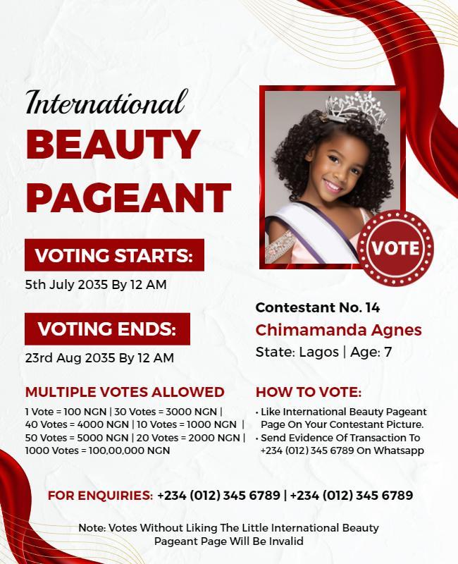 International Childrens Beauty Pageant Flyer Template