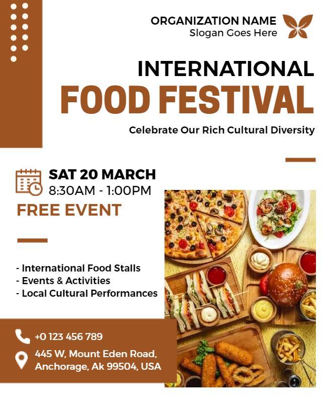 International Cultural Food Festival Flyer Template