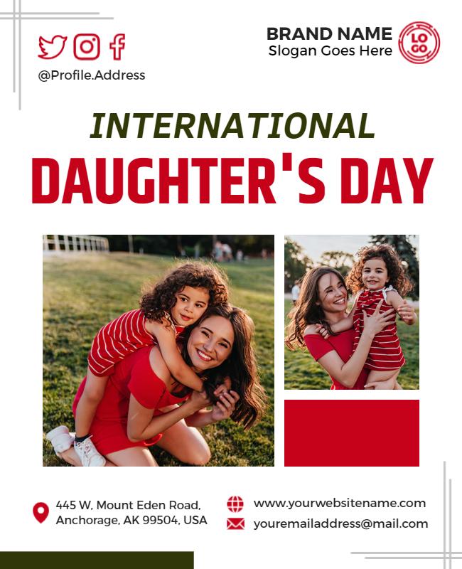 International Daughters Day Celebration Flyer Template