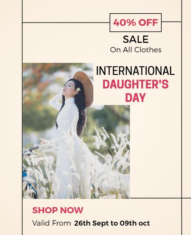 International Daughters Day Clothing Sale Flyer Template