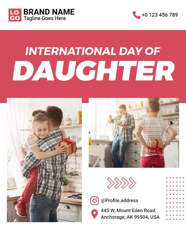 International Day Of Daughter Celebration Flyer Template