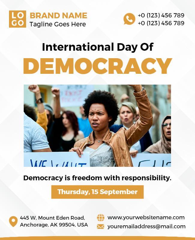 International Day Of Democracy Awareness Flyer Template