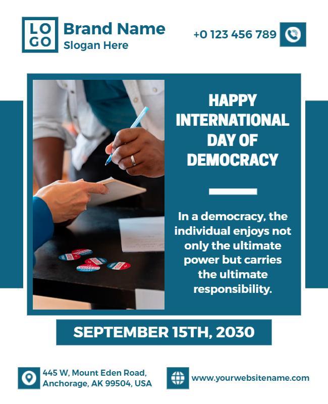 International Day Of Democracy Celebration Flyer Template