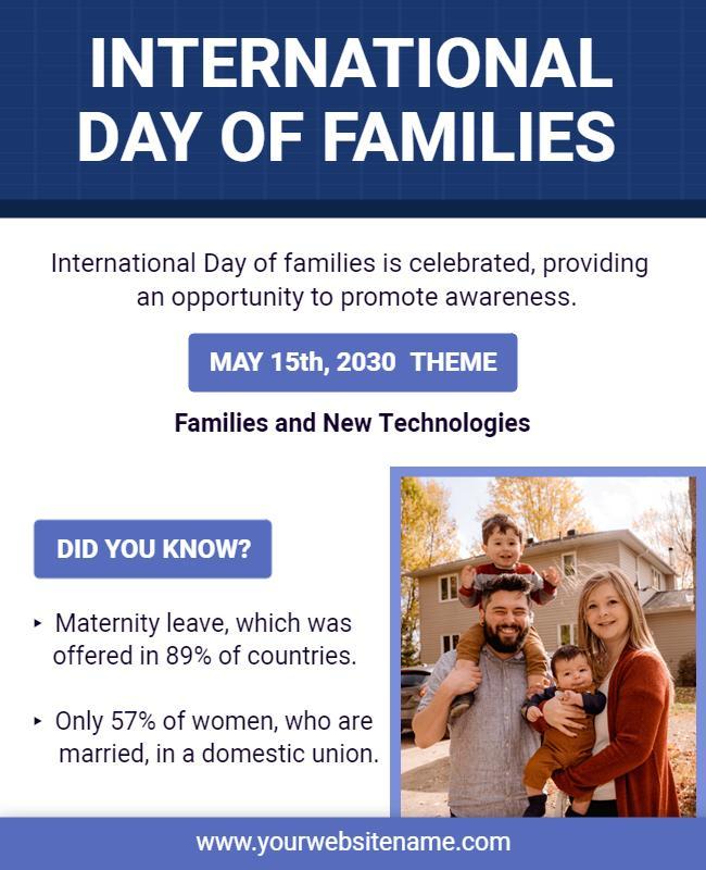 International Day Of Families Awareness Flyer Template