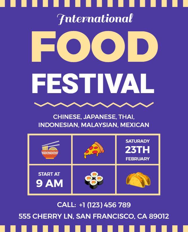 International Food Festival Event Flyer Template