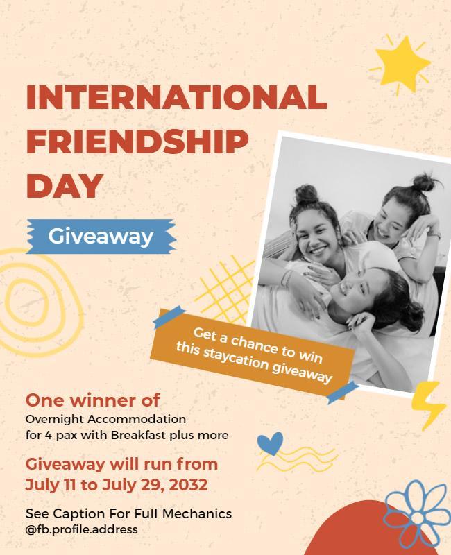 International Friendship Day Giveaway Flyer Template