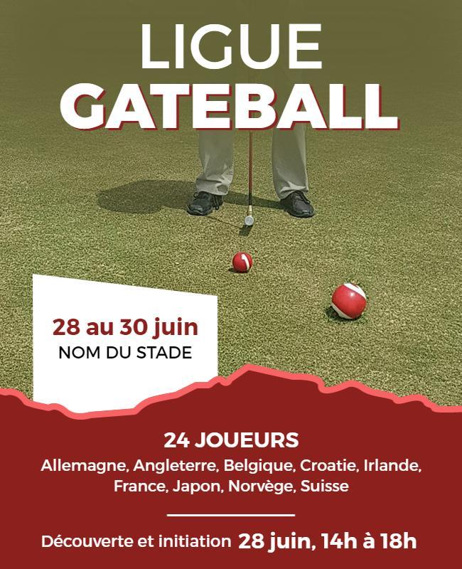 International Gateball League Tournament Flyer Template