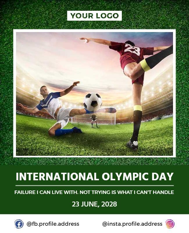 International Olympic Day Soccer Event Flyer Template