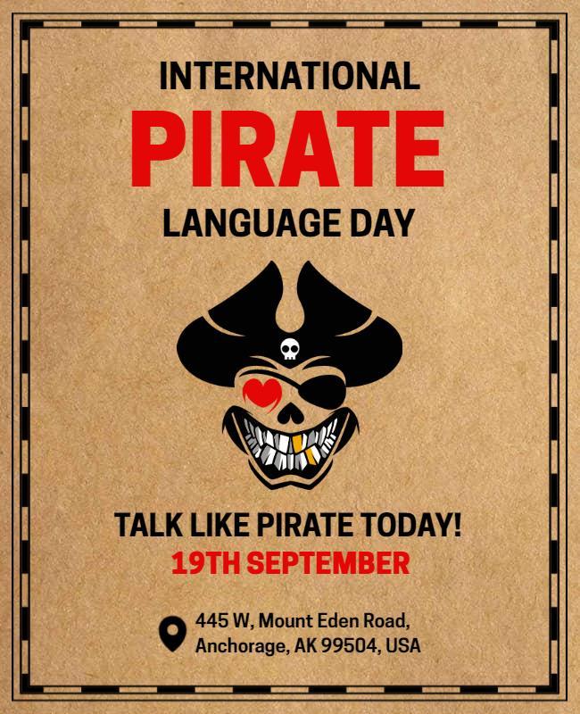 International Pirate Language Day Celebration Flyer Template