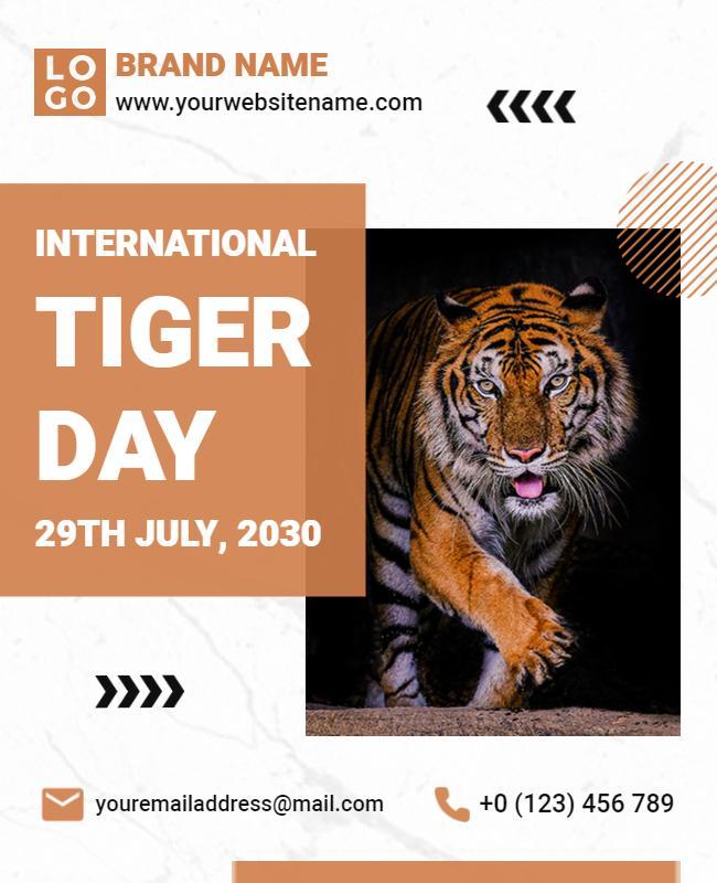 International Tiger Conservation Awareness Flyer Template