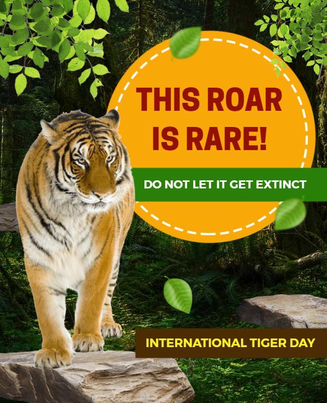 International Tiger Day Awareness Flyer Template