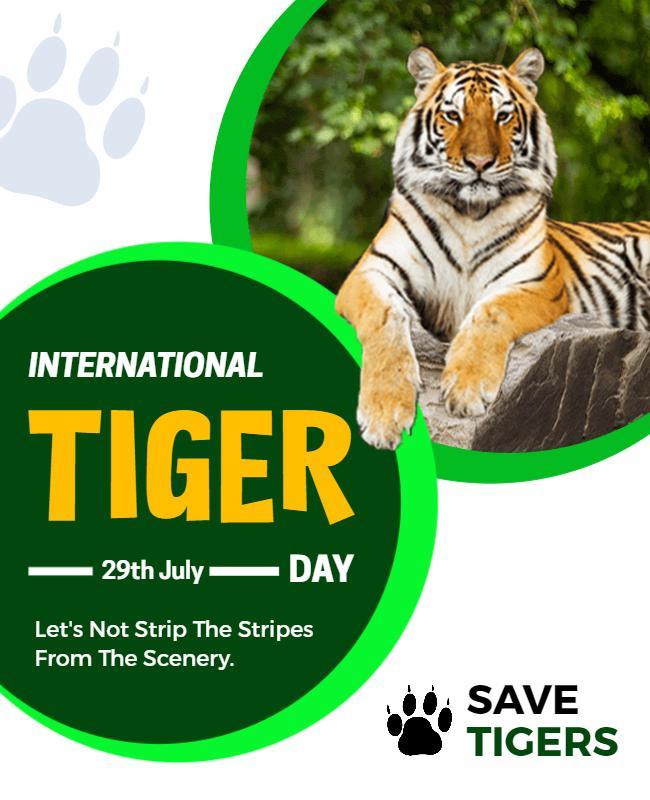 International Tiger Day Awareness Flyer Template