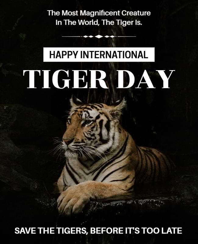 International Tiger Day Awareness Flyer Template