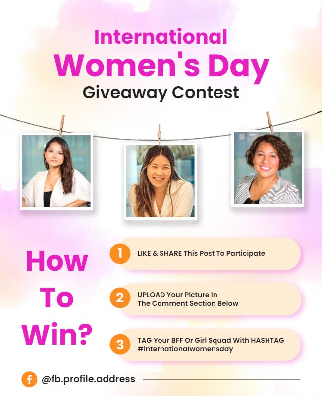 International Womens Day Giveaway Contest Flyer Template