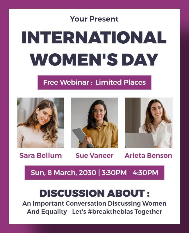 International Womens Day Webinar Flyer Template