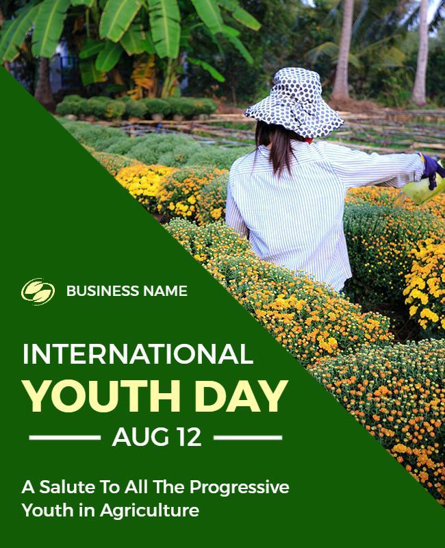 International Youth Day Agriculture Celebration Flyer Template