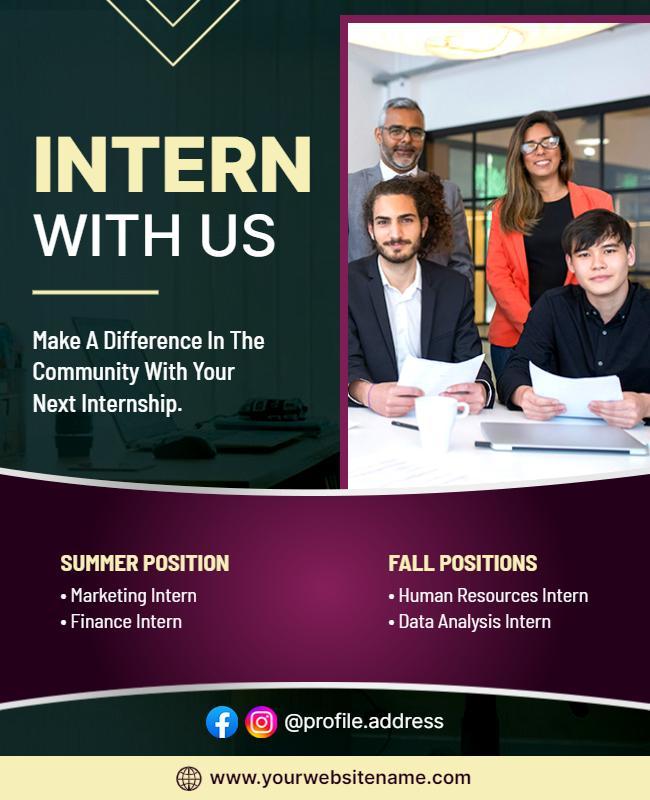 Internship Opportunity Recruitment Flyer Template