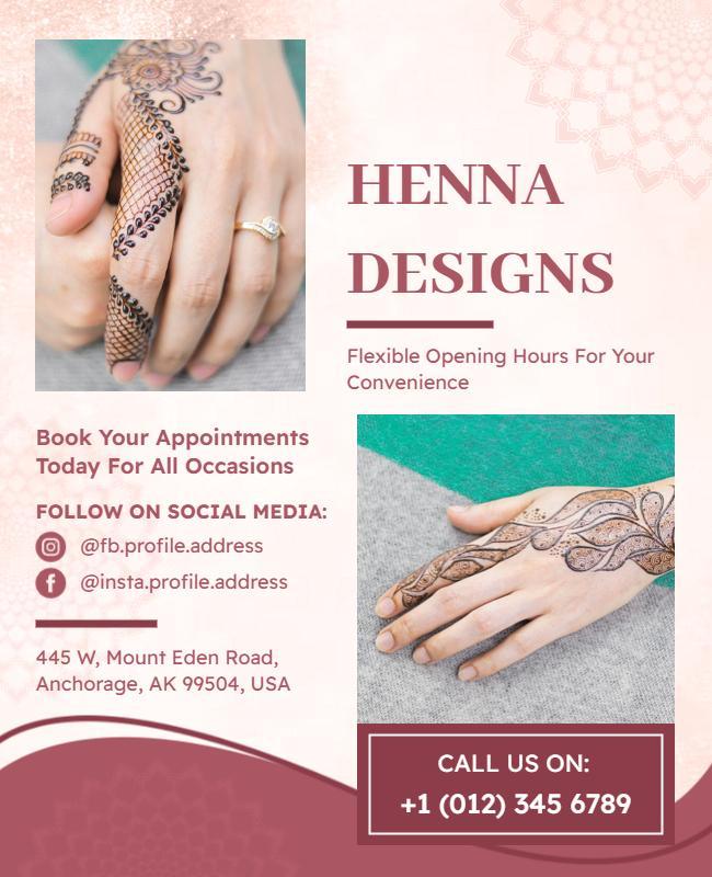 Intricate Henna Art Design Service Flyer Template