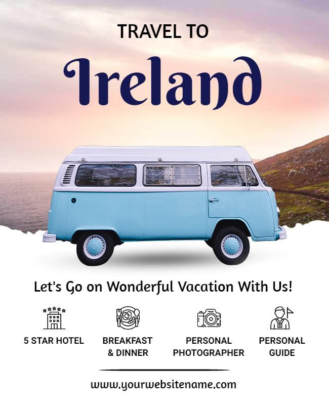 Ireland Travel Adventure Package Flyer Template