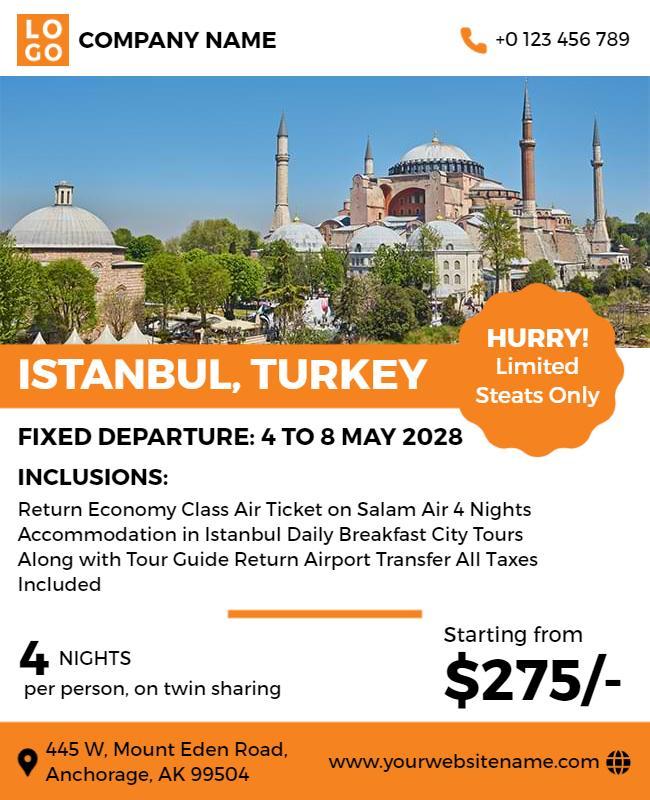 Istanbul Travel Package Promotion Flyer Template