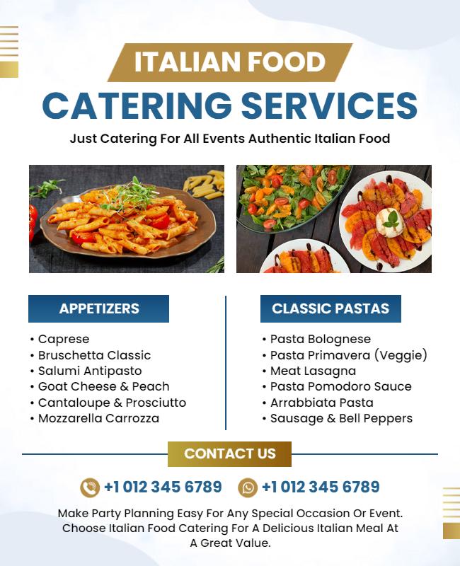 Italian Food Catering Services Flyer Template