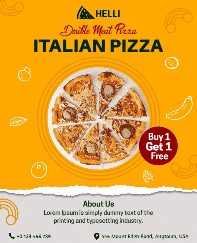 Italian Pizza Restaurant Promotion Flyer Template