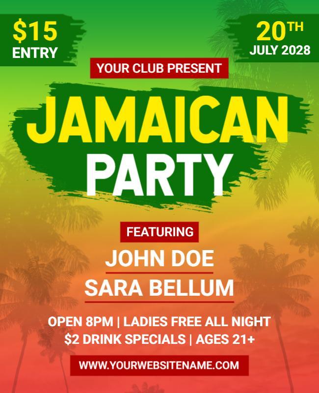 Jamaican Music Party Event Flyer Template