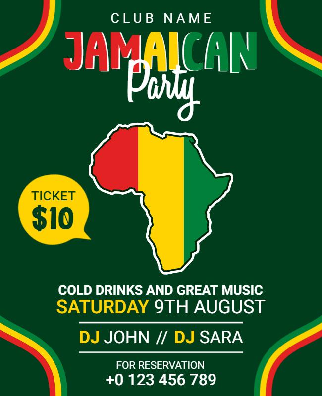 Jamaican Party Night Club Event Flyer Template