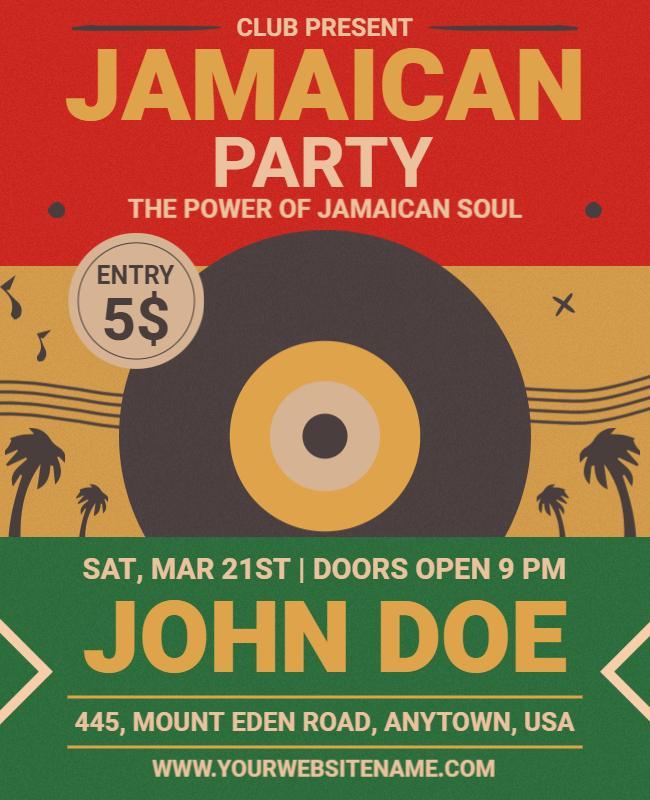 Jamaican Soul Music Party Flyer Template